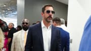New York Jets QB Aaron Rodgers in the Turf Club during the Kentucky Derby in Louisville, Ky., on May. 4 2024.