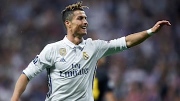 Cristiano Ronaldo celebrando uno de sus goles con el Real Madrid ante el Atlético de Madrid 