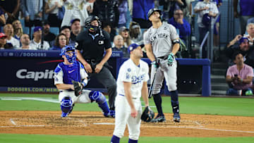 Giancarlo Stanton crushes go-ahead home run in 2024 World Series - New York Yankees v Los Angeles Dodgers - Game 1