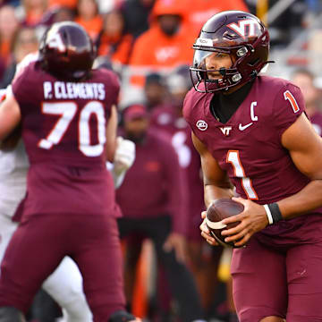Kyron Drones and Virginia Tech is an underdog against South Carolina on Sunday.