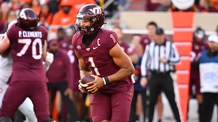 Kyron Drones and Virginia Tech is an underdog against South Carolina on Sunday. Kyron Drones and Virginia Tech is an underdog against South Carolina on Sunday.