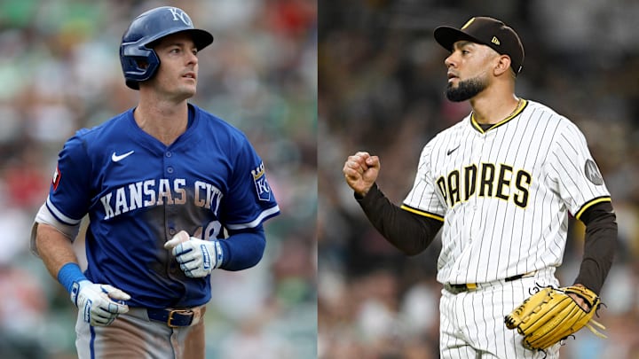 The Braves have been one of the most aggressive teams in free agency thus far, adding outfielder Mike Yastrzemski (left) and reliever Robert Suarez (right) to the roster. The Braves have been one of the most aggressive teams in free agency thus far, adding outfielder Mike Yastrzemski (left) and reliever Robert Suarez (right) to the roster.