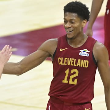 Cleveland Cavaliers guard Ty Jerome (2) and forward De'Andre Hunter.