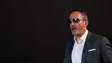 Sep 21, 2025; Philadelphia, Pennsylvania, USA; Philadelphia Eagles general manager Howie Roseman walk out of the team tunnel before a game against the Los Angeles Rams at Lincoln Financial Field. Mandatory Credit: Bill Streicher-Imagn Images
