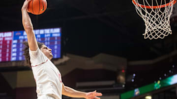 Florida State Seminoles guard Lajae Jones (10) shoots for two. The Florida State Seminoles defeated the Alcorn State Braves 108-76 on Tuesday, Nov. 4, 2025.