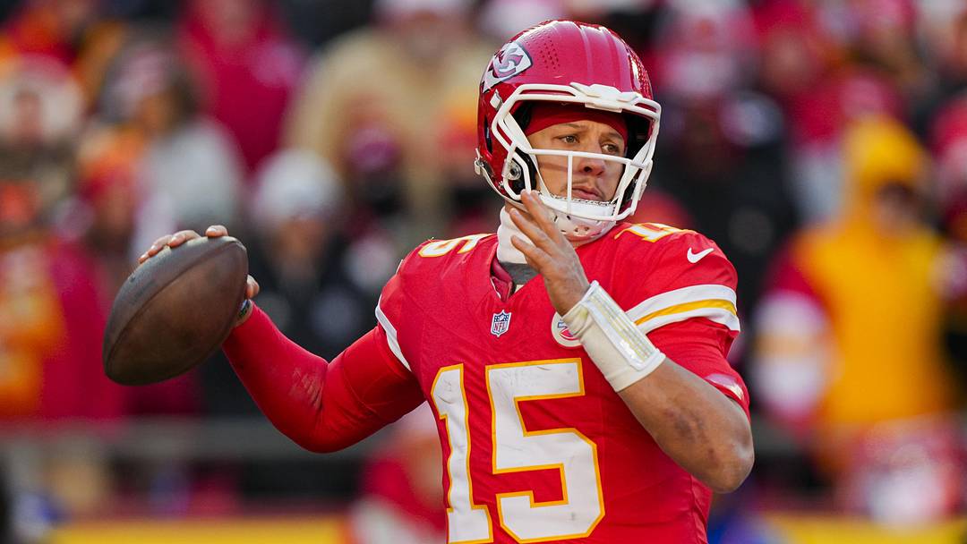 Dec 14, 2025; Kansas City, Missouri, USA; Kansas City Chiefs quarterback Patrick Mahomes (15) throws a pass during the second half against the Los Angeles Chargers at GEHA Field at Arrowhead Stadium. Mandatory Credit: Jay Biggerstaff-Imagn Images