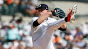 Sep 18, 2025; Detroit, Michigan, USA;  Detroit Tigers pitcher Tarik Skubal (29) pitches in the sixth inning against the Cleveland Guardians at Comerica Park. Mandatory Credit: Rick Osentoski-Imagn Images