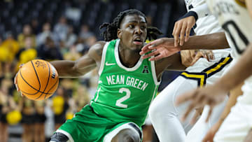 North Texas guard Johnathan Massie drives to the basket.