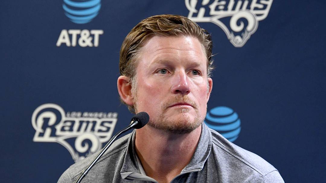 Apr 5, 2018; Thousand Oaks, CA, USA: Los Angeles Rams general manager Les Snead at a press conference at Cal Lutheran. Mandatory Credit: Kirby Lee-Imagn Images