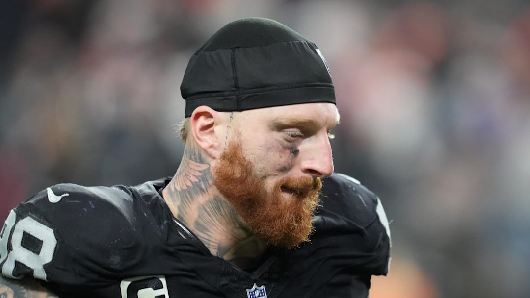 Las Vegas Raiders defensive end Maxx Crosby (98) leaves the field following a game against the Denver Broncos 