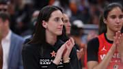 Jul 19, 2025; Indianapolis, IN, USA; Team Clark guard Caitlin Clark (22) reacts after the 2025 WNBA All Star Game at Gainbridge Fieldhouse. Mandatory Credit: Trevor Ruszkowski-Imagn Images