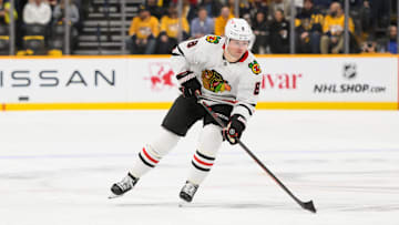 Chicago Blackhawks center Ryan Donato, Mandatory Credit: Steve Roberts-Imagn Image