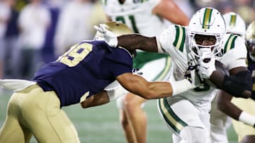 Cartevious Norton (5) is a key addition to the USF backfield after transferring from Charlotte