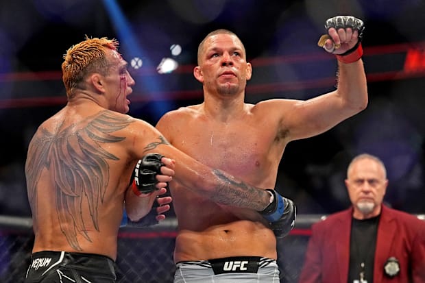 Nate Diaz after his win against Tony Ferguson