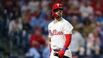 Philadelphia Phillies first baseman Bryce Harper and the rest of the top of the lineup went 1-for-11 in Game 1 of the NLDS.