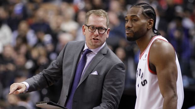 Kawhi Leonard during his time playing for Nick Nurse on the Toronto Raptors. 