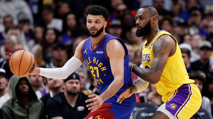 LeBron (right) and the Lakers have a tough road ahead against the defending champion Nuggets in the first round of the West playoffs. LeBron (right) and the Lakers have a tough road ahead against the defending champion Nuggets in the first round of the West playoffs.