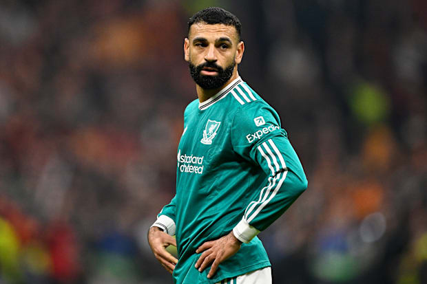 Mohamed Salah gazing into the distance. Mohamed Salah gazing into the distance.