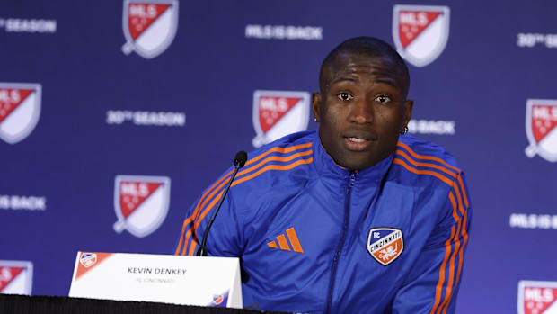FC Cincinnati Kevin Denkey adresses media.