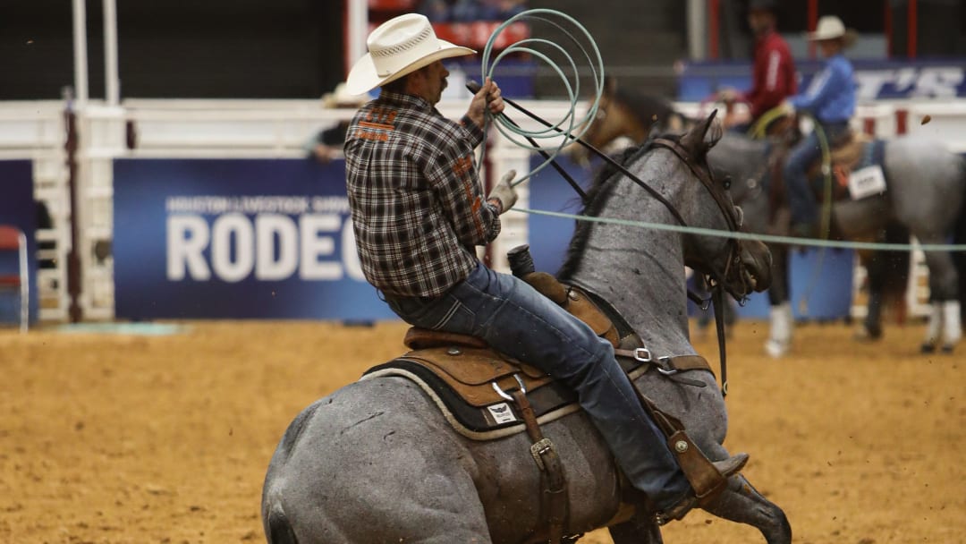 Jeremy Buhler winning the 2024 American Rope Horse Futurity Association show in conjunction with RodeoHouston.