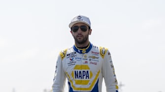 Chase Elliott is set to start from the front in Sunday's NASCAR Cup Series event at Dover following qualifying being washed out on Saturday.