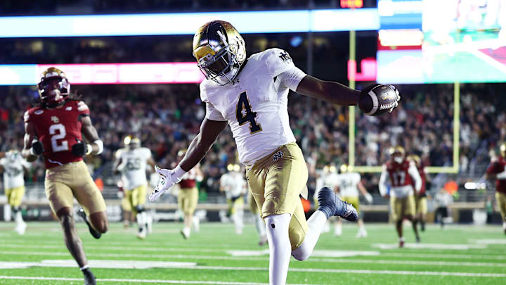 Jeremiyah Love scores for Notre Dame against Boston College