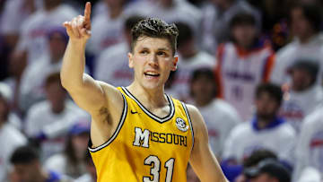 Missouri Tigers forward Caleb Grill (31), facilitates his offense, in a game versus the Florida Gators this season.