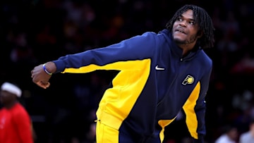 Dec 26, 2023; Houston, Texas, USA; Indiana Pacers forward Jarace Walker (5) during the game against the Houston Rockets at Toyota Center. Mandatory Credit: Erik Williams-Imagn Images