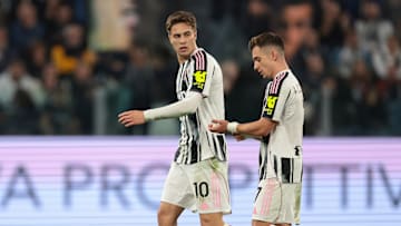 Wingers Kenan Yildiz, left, and Francisco Conceicao were pretty ineffective as Juve's forwatrds against Napoli