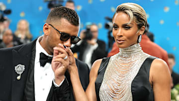 New York Giants QB Russell Wilson and Ciara at the 2025 Met Gala