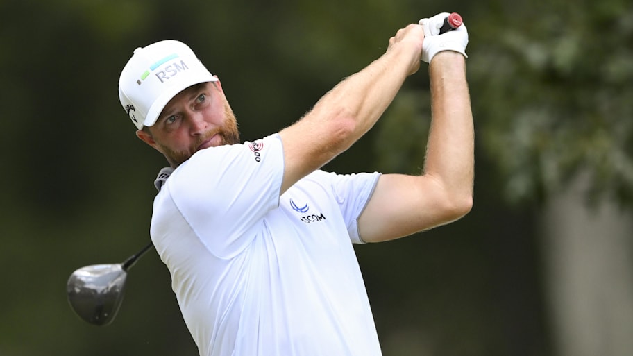 Chris Kirk plays his shot from the fifth tee during the final round of the 2025 FedEx St. Jude Championship