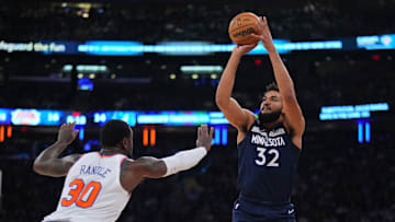 Karl-Anthony Towns, Minnesota Timberwolves and Julius Randle, New York Knicks