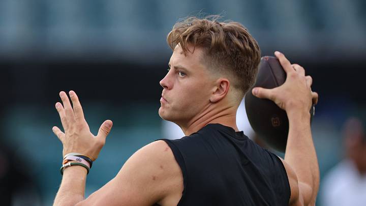 Aug 28, 2026; Philadelphia, Pennsylvania, USA; Cincinnati Bengals quarterback Joe Burrow before a game against the Philadelphia Eagles at Lincoln Financial Field. Mandatory Credit: Bill Streicher-Imagn Images
