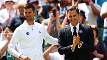 Roger Federer and Novak Djokovic at Wimbledon