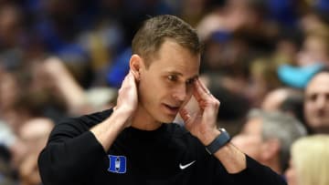 Mar 9, 2024; Durham, North Carolina, USA; Duke basketball head coach Jon Scheyer