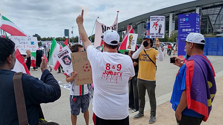 Iranians representing very different causes went head-to-head on Sunday.
