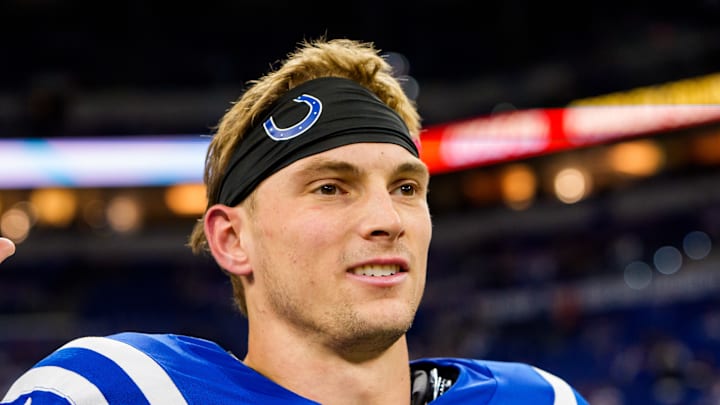 Alec Pierce of the Indianapolis Colts smiles