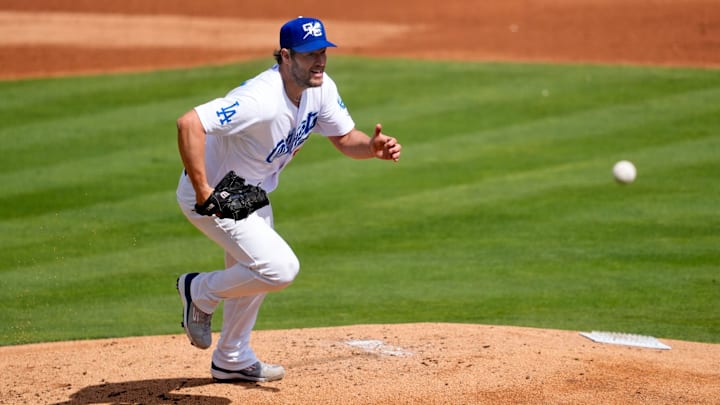 Oklahoma City's Clayton Kershaw (22) runs to cover first base for an during minor league baseball between the Oklahoma City Comets and the Tacoma Rainers a the Chickasaw Bricktown Ballpark in Oklahoma City, Wednesday, April, 16, 2025.