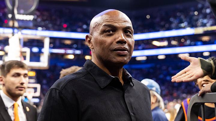 Nov 21, 2025; Phoenix, Arizona, USA; Phoenix Suns former player Charles Barkley in attendance against the Minnesota Timberwolves during an NBA Cup game at Mortgage Matchup Center. Mandatory Credit: Mark J. Rebilas-Imagn Images