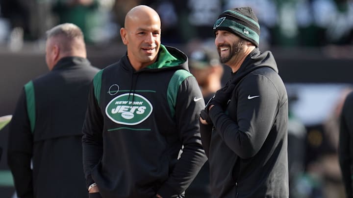 Sirianni and Saleh battled twice on the field as head coaches in 2021 and '23. Sirianni and Saleh battled twice on the field as head coaches in 2021 and '23.