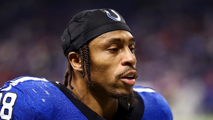 Jonathan Taylor of the Indianapolis Colts leaves the field