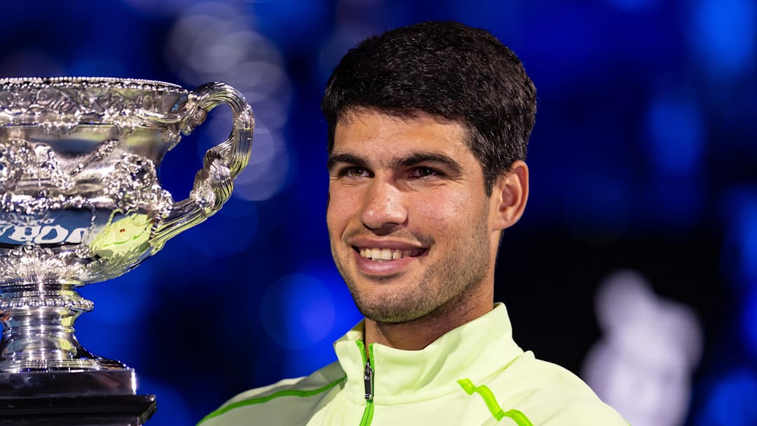 Carlos Alcaraz after his victory at the Australian Open Carlos Alcaraz after his victory at the Australian Open