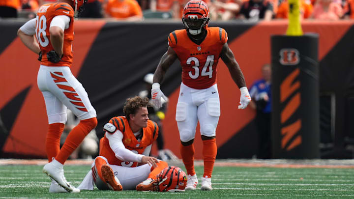 Bengals quarterback Joe Burrow was injured against the Jaguars. Bengals quarterback Joe Burrow was injured against the Jaguars.