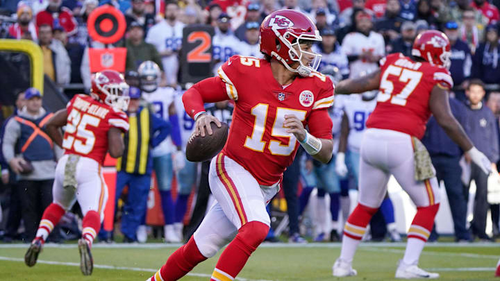 The Chiefs are road favorites against the Cowboys on Thanksgiving Day.