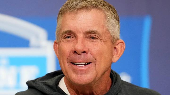 Feb 24, 2026; Indianapolis, IN, USA; Denver Broncos coach Sean Payton speaks at the NFL Scouting Combine at the Indiana Convention Center. Mandatory Credit: Kirby Lee-Imagn Images