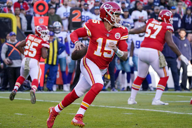 Kansas City Chiefs quarterback Patrick Mahomes against the Dallas Cowboys.