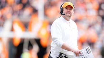 Tennessee head coach Josh Heupel during a college football game between Tennessee and UTEP at Neyland Stadium in Knoxville, Tenn., Saturday, Nov. 23, 2024.