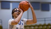 Chapin’s Jayden Leverett (34) stands at the free-throw line during the boys basketball Class 5A regional final against Birdville on Friday, Feb. 28, 2025, at Andrews High School.