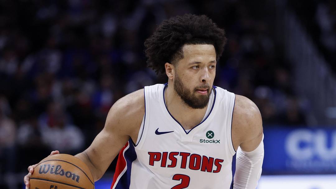 Apr 29, 2026; Detroit, Michigan, USA; Detroit Pistons guard Cade Cunningham (2) dribbles in the second half against the Orlando Magic during game five of the first round of the 2026 NBA Playoffs at Little Caesars Arena. Mandatory Credit: Rick Osentoski-Imagn Images