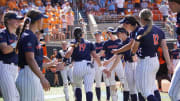 Macee Eaton is introduced before the Virginia softball game against Tennessee in the NCAA Softball Tournament in Knoxville.